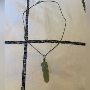 Silver Choker with Green Aventurine Pendant